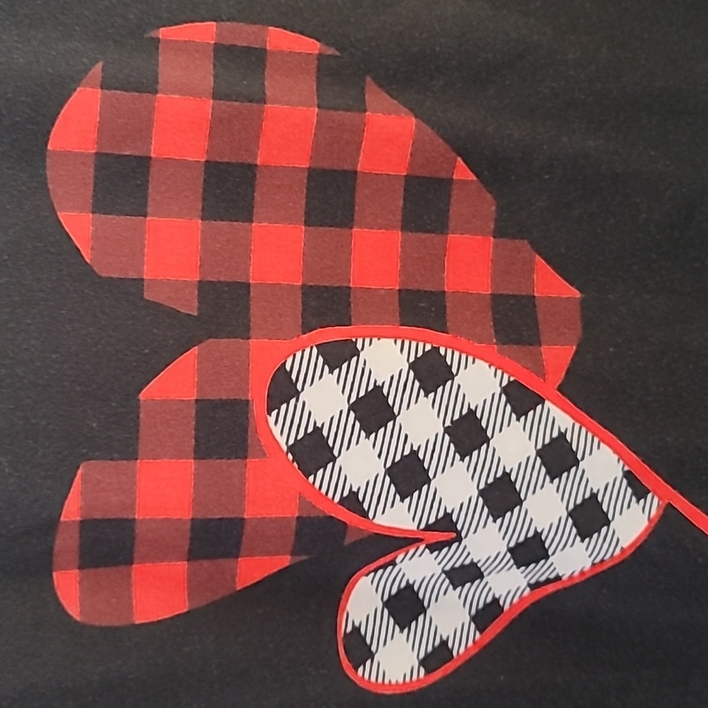Black Long Sleeve Top with Red and White Heart Design - Picture 3 of 8